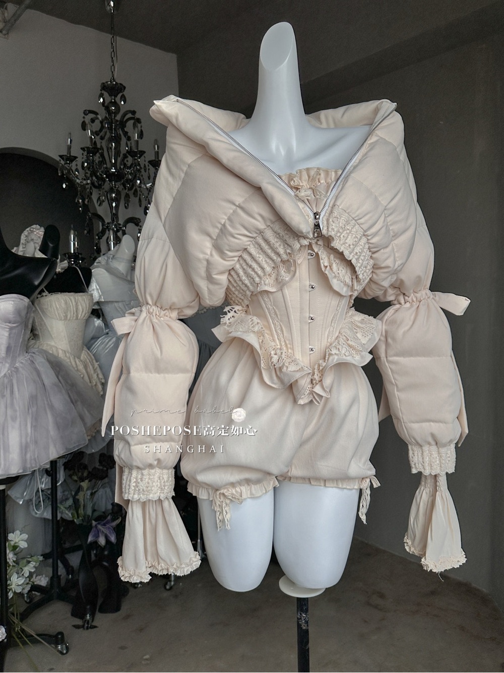 PoshePose Ivory Cream Puff Sleeve Jacket - Picture 4 of 5